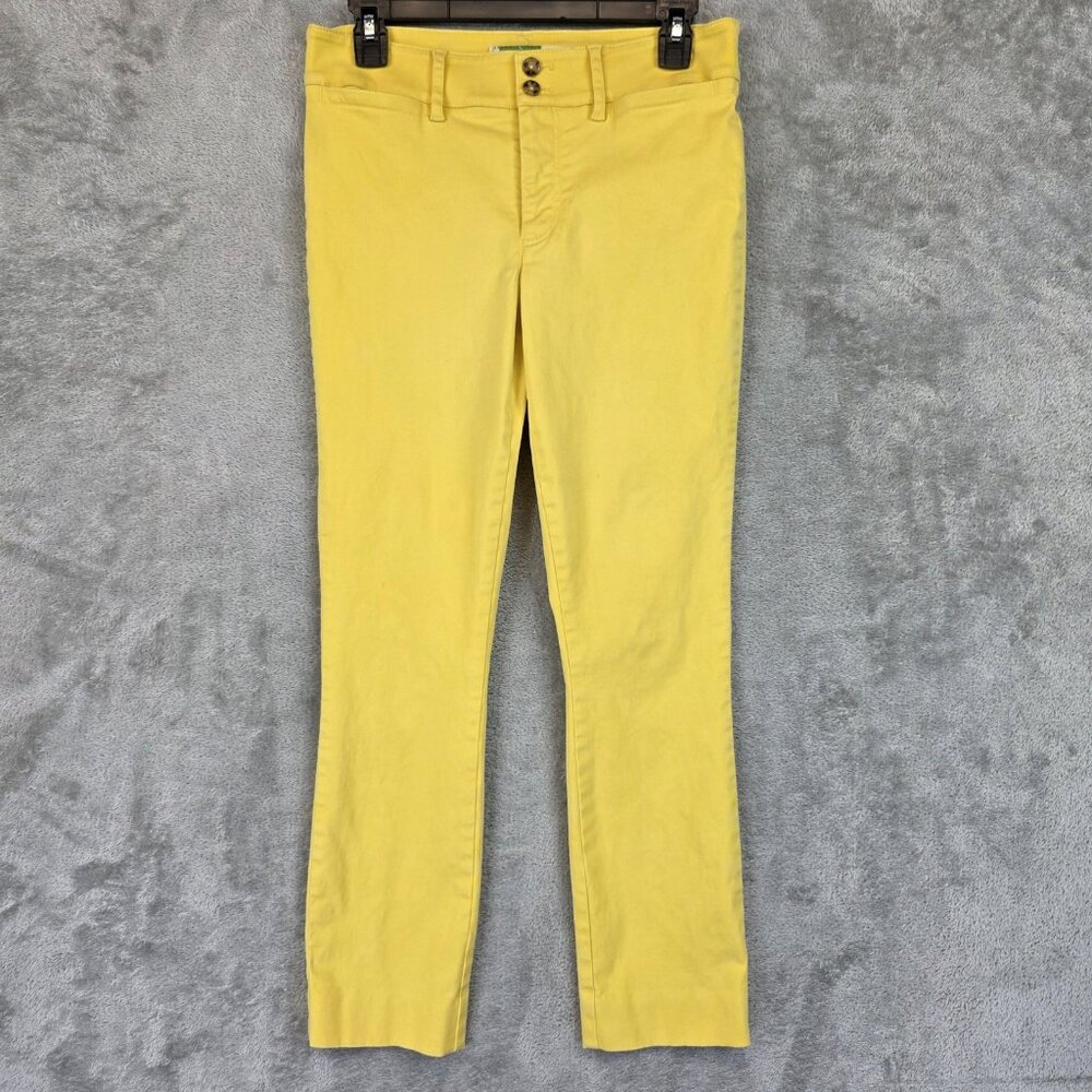 Anthropologie Pants Womens Size 4 Yellow Slim Chino Ankle Stretch Dress Casual